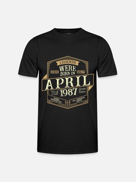 April 1987 Birthday Man - Men's Functional T-Shirt - black