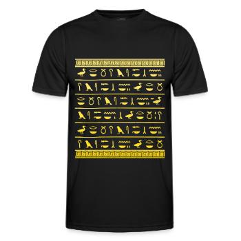 Ägyptische Hieroglyphen Historiker Altes Ägypten - Männer Funktions-T-Shirt - Schwarz - Vorne - AI Model Male 178 dark (178cm)