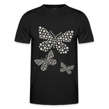 Gänseblümchen Schmetterling Niedliche Blume - Männer Funktions-T-Shirt - Schwarz - Vorne - AI Model Male 178 dark (178cm)