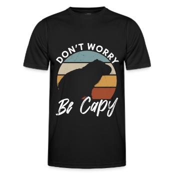 Tierliebhaber Happy Capybara - Männer Funktions-T-Shirt - Schwarz - Vorne - AI Model Male 178 dark (178cm)