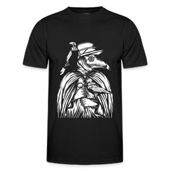 Rabe Okkulter Mittelalterlicher Pestarzt - Männer Funktions-T-Shirt - Schwarz - Vorne - AI Model Male 178 dark (178cm)
