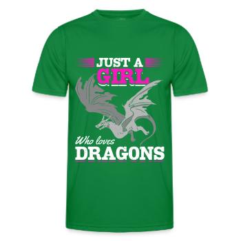Girl Dragon Lovers Medieval - Men's Functional T-Shirt - kelly green - Front - AI Model Male 178 dark (178cm)
