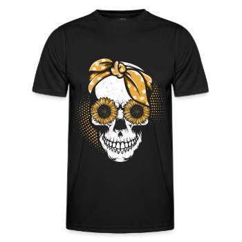 Totenkopf Sonnenblume Mutter Gartenarbeit Mutter - Männer Funktions-T-Shirt - Schwarz - Vorne - AI Model Male 178 dark (178cm)