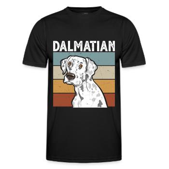 Chien dalmatien rétro - T-shirt sport Homme - noir - Devant - AI Model Male 178 dark (178cm)