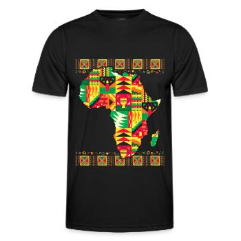 Carte africaine Kente Art Noir Afro - T-shirt sport Homme - noir - Devant - AI Model Male 178 dark (178cm)