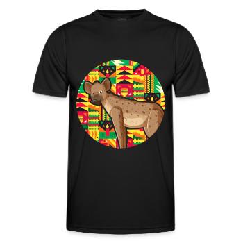 African wild dog Kente - Men's Functional T-Shirt - black - Front - AI Model Male 178 dark (178cm)