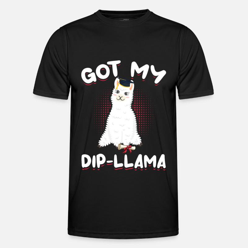 Abschluss Llama Diplom Absolvent - Männer Funktions-T-Shirt - Schwarz
