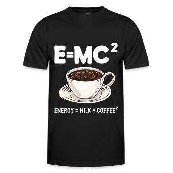 Scientific Humor Student Physicist Coffee - Men's Functional T-Shirt - black - Front - AI Model Male 178 dark (178cm)