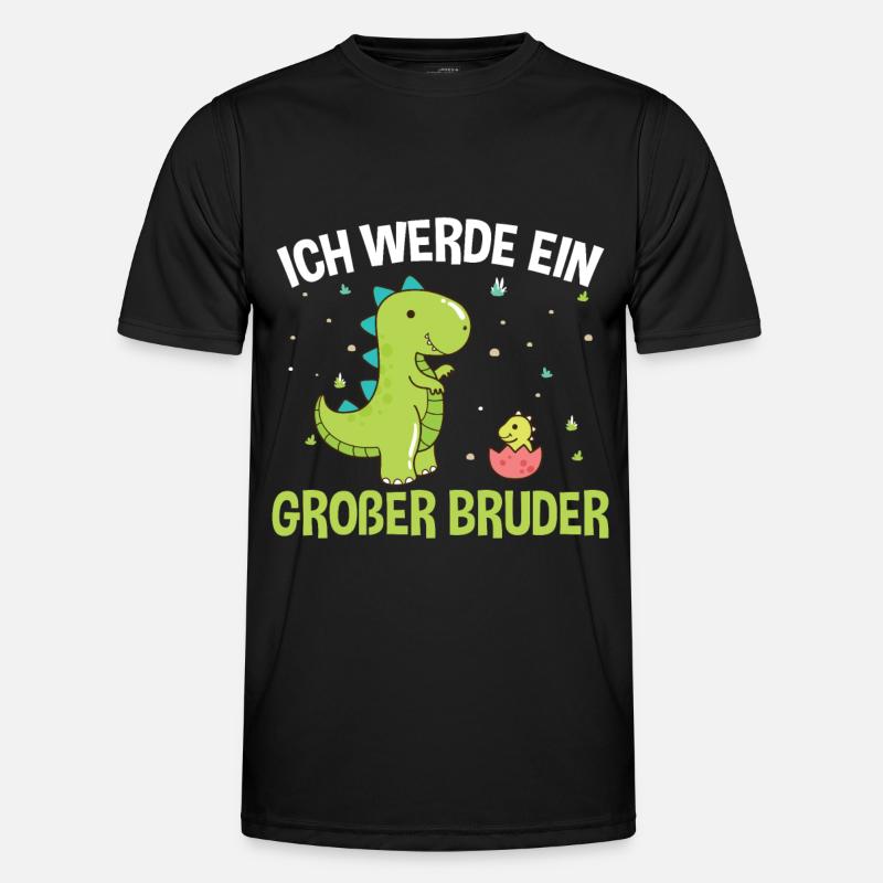 Großer Bruder Dinosaurier - Männer Funktions-T-Shirt - Schwarz