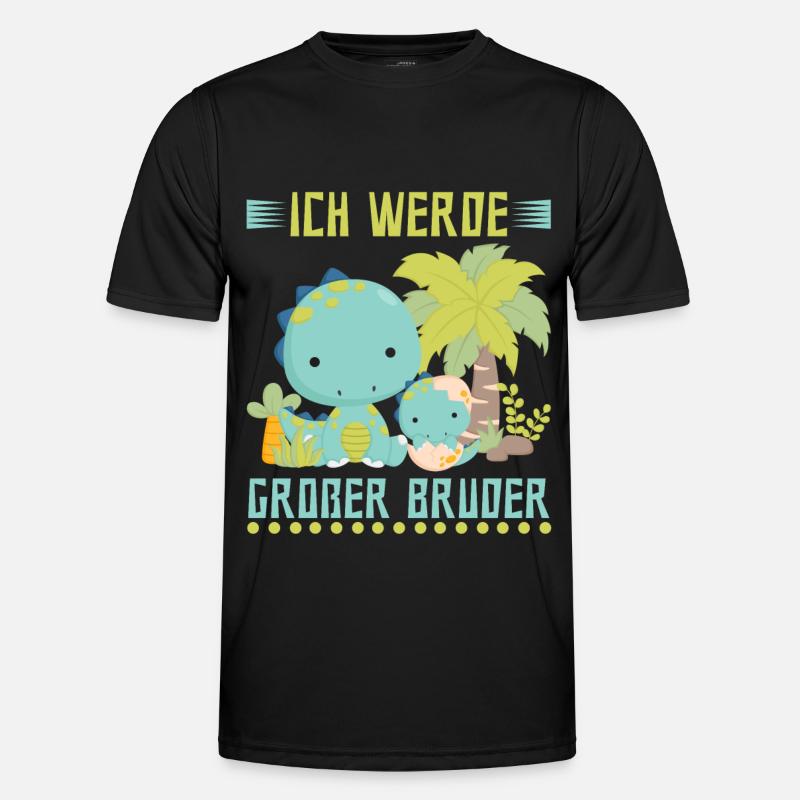 Dinosaurier Ich werde Großer Bruder Männer Funktions-T-Shirt