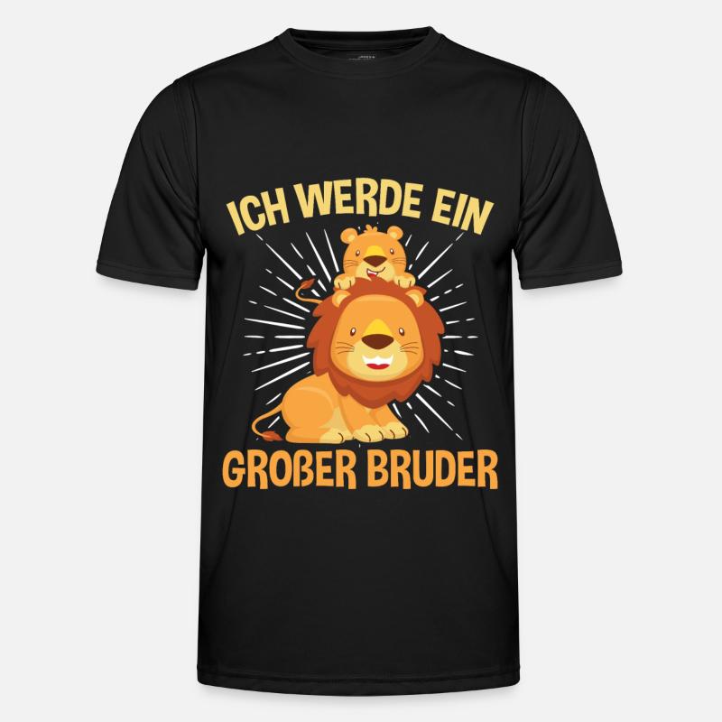 Löwe Großer Bruder - Männer Funktions-T-Shirt - Schwarz