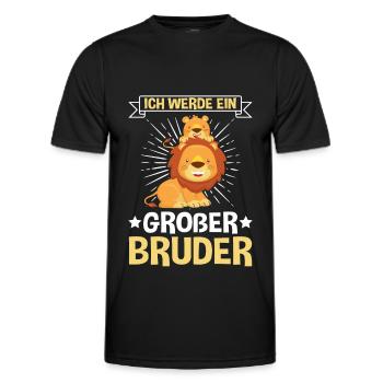 Ich werde Großer Bruder Löwe - Männer Funktions-T-Shirt - Schwarz - Vorne - AI Model Male 178 dark (178cm)