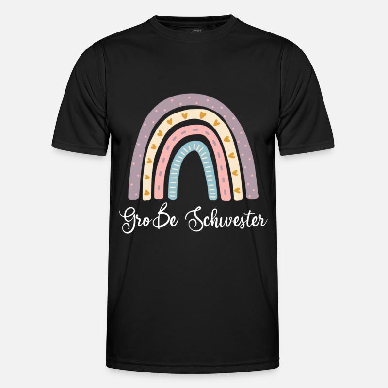 Große Schwester Regenbogen - Männer Funktions-T-Shirt - Schwarz