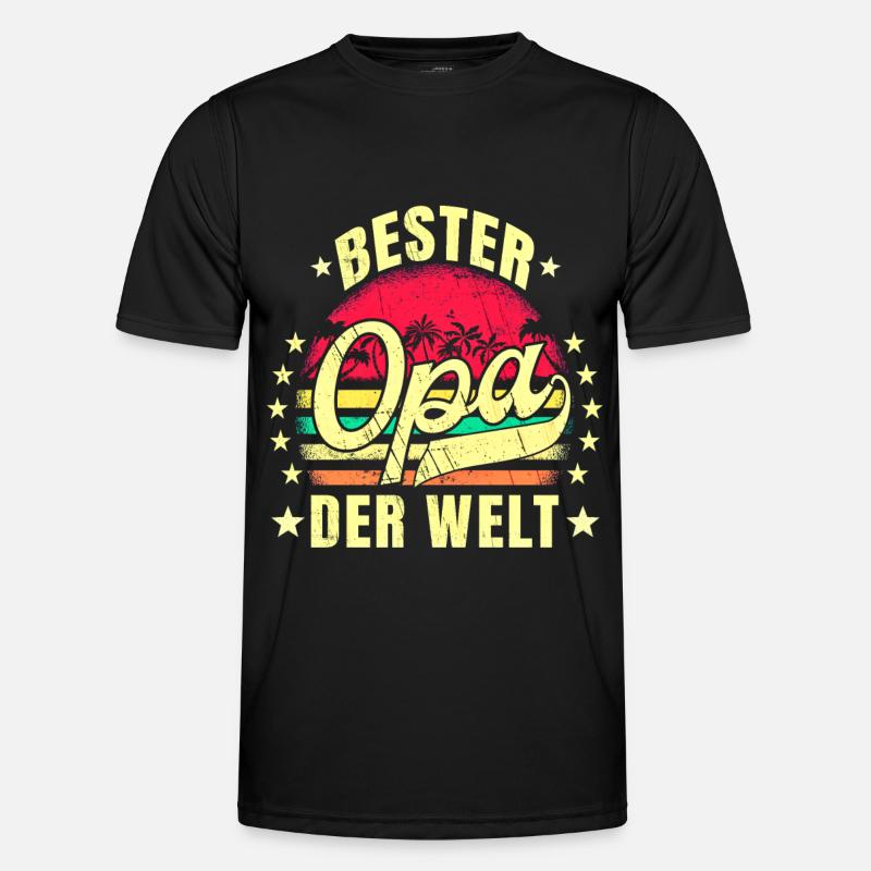 Bester Opa der Welt Geburtstag Opa Retro Bester - Männer Funktions-T-Shirt - Schwarz