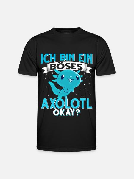 Axolotl - Männer Funktions-T-Shirt - Schwarz