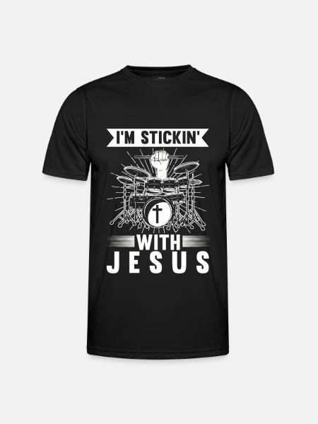 Religious drummer Christian musician - Men's Functional T-Shirt - black
