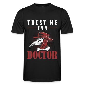Médecin médiéval de la peste Sarcastique - T-shirt sport Homme - noir - Devant - AI Model Male 178 dark (178cm)
