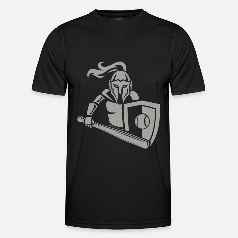 Mittelalterlicher Ritter Baseball - Männer Funktions-T-Shirt - Schwarz