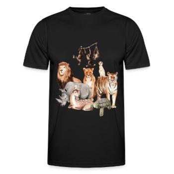Wilder Zoo Tierliebhaber Zoo Reise - Männer Funktions-T-Shirt - Schwarz - Vorne - AI Model Male 178 dark (178cm)