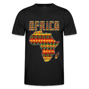 Kente Africa Map Art Black Afro Pride - Men's Functional T-Shirt - black - Front - AI Model Male 178 dark (178cm)