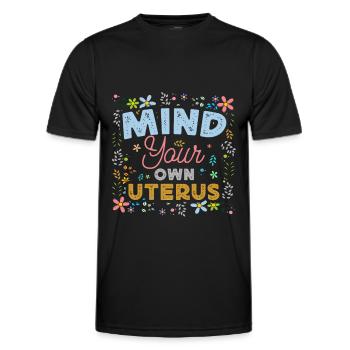 Utérus Flowers Autonomisation féministe - T-shirt sport Homme - noir - Devant - AI Model Male 178 dark (178cm)