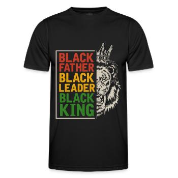 Black Father Men Afro Lion African - Men's Functional T-Shirt - black - Front - AI Model Male 178 dark (178cm)