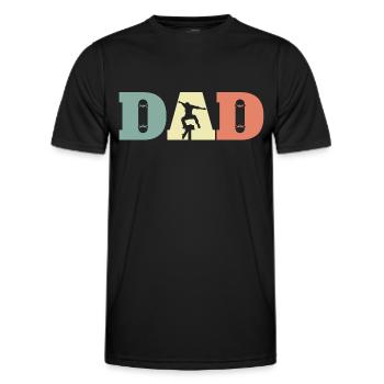 Skateboard Dad Vatertag Papa - Männer Funktions-T-Shirt - Schwarz - Vorne - AI Model Male 178 dark (178cm)