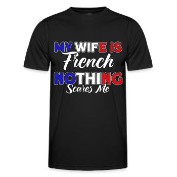 French Flag French Roots Gift - Men's Functional T-Shirt - black - Front - AI Model Male 178 dark (178cm)