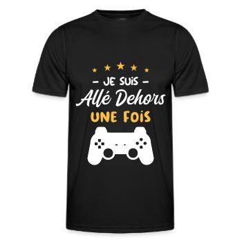 Je Suis Allé Dehors Une Fois - T-shirt sport Homme - noir - Devant - AI Model Male 178 dark (178cm)