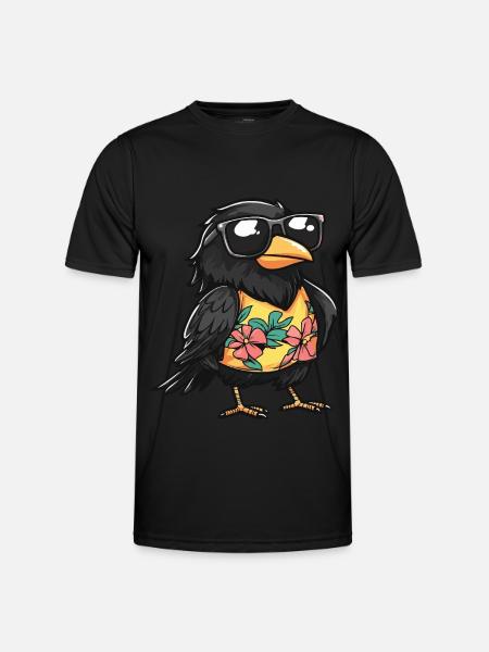 Raven Crow Comic Funny Summer - Men's Functional T-Shirt - black