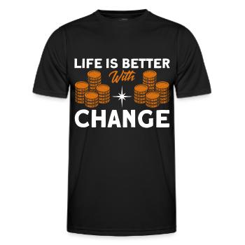 Coin Collection Coin Collectors Numismatics Coin Collections - Men's Functional T-Shirt - black - Front - AI Model Male 178 dark (178cm)