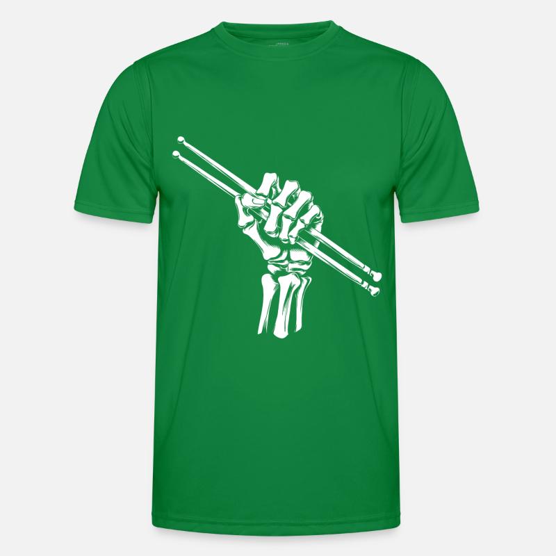 Knochenhand mit Drumsticks Drummerdesign Männer Funktions-T-Shirt