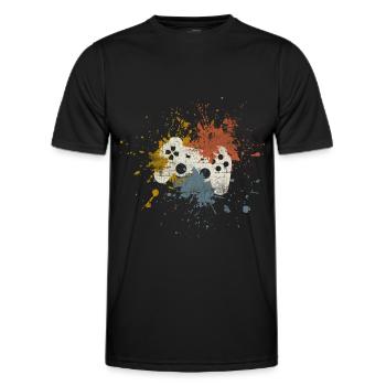 Gaming - Männer Funktions-T-Shirt - Schwarz - Vorne - AI Model Male 178 dark (178cm)