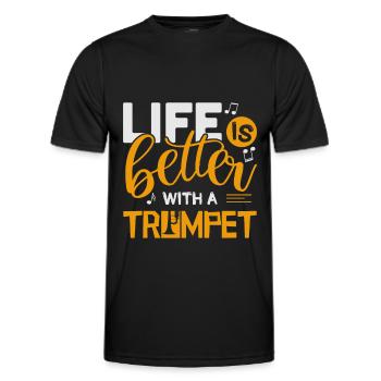 trompette - T-shirt sport Homme - noir - Devant - AI Model Male 178 dark (178cm)