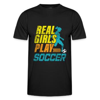 Frauenfußball Fußball - Männer Funktions-T-Shirt - Schwarz - Vorne - AI Model Male 178 dark (178cm)