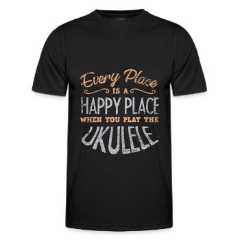 ukulélé - T-shirt sport Homme - noir - Devant - AI Model Male 178 dark (178cm)