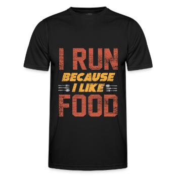 Laufen Läufer - Männer Funktions-T-Shirt - Schwarz - Vorne - AI Model Male 178 dark (178cm)