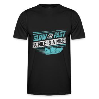 Laufen Läufer - Männer Funktions-T-Shirt - Schwarz - Vorne - AI Model Male 178 dark (178cm)