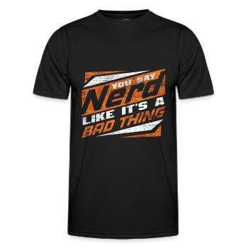 Nerd - Men's Functional T-Shirt - black - Front - AI Model Male 178 dark (178cm)