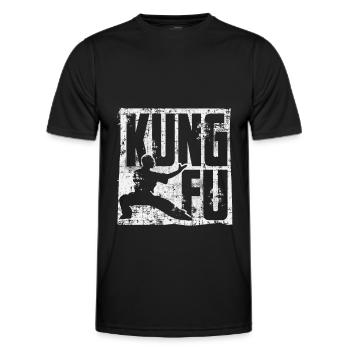 Kung fu - T-shirt sport Homme - noir - Devant - AI Model Male 178 dark (178cm)
