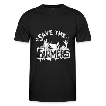 Bauer Landwirt Protest - Männer Funktions-T-Shirt - Schwarz - Vorne - AI Model Male 178 dark (178cm)