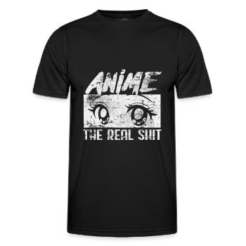 Anime - Männer Funktions-T-Shirt - Schwarz - Vorne - AI Model Male 178 dark (178cm)