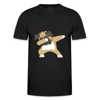 Mops - Männer Funktions-T-Shirt - Schwarz - Vorne - AI Model Male 178 dark (178cm)