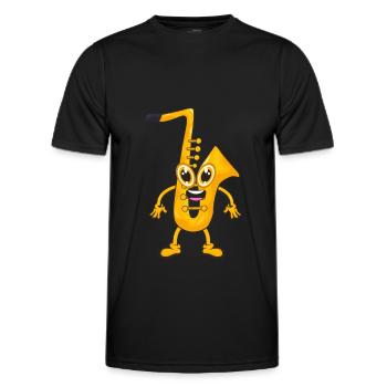 saxophone - T-shirt sport Homme - noir - Devant - AI Model Male 178 dark (178cm)