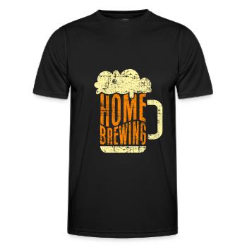 Brasser de la bière - T-shirt sport Homme - noir - Devant - AI Model Male 178 dark (178cm)