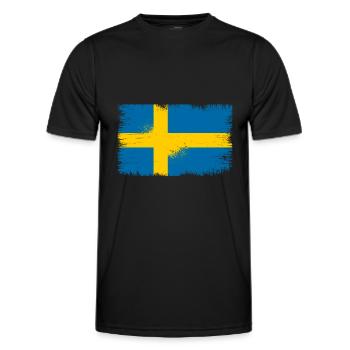 Drapeau suédois - T-shirt sport Homme - noir - Devant - AI Model Male 178 dark (178cm)