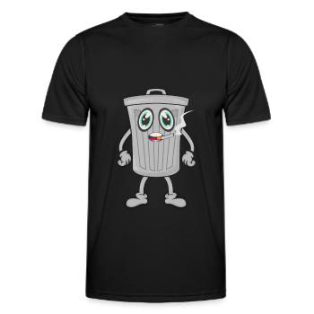 Smoking trash can cigarettes - Men's Functional T-Shirt - black - Front - AI Model Male 178 dark (178cm)