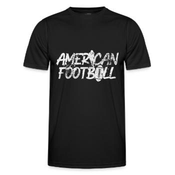 American football - Men's Functional T-Shirt - black - Front - AI Model Male 178 dark (178cm)