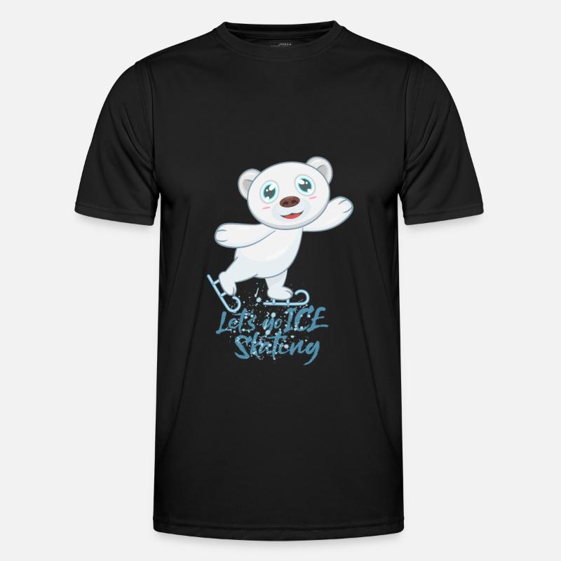 Eislaufen Schlittschuhe Eisbär - Männer Funktions-T-Shirt - Schwarz