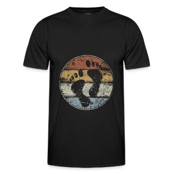 Pieds nus pieds vintage - T-shirt sport Homme - noir - Devant - AI Model Male 178 dark (178cm)